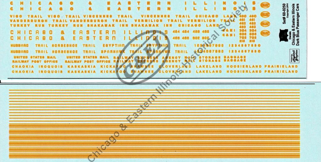 C&EI HO Scale Passenger cars – dark blue passenger cars – ORANGE
